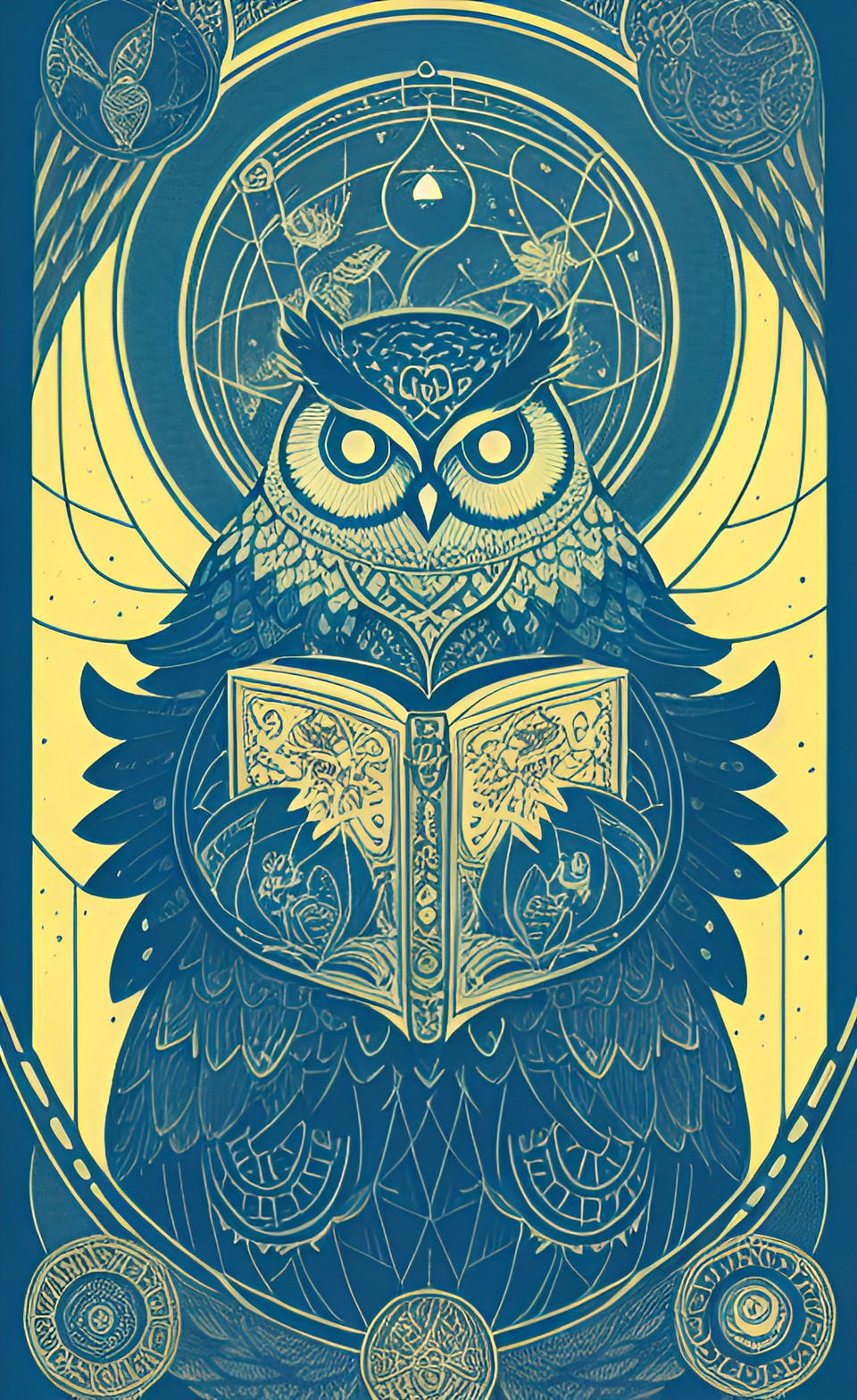 owl, knowledge, wisdom, books, tarot card preview