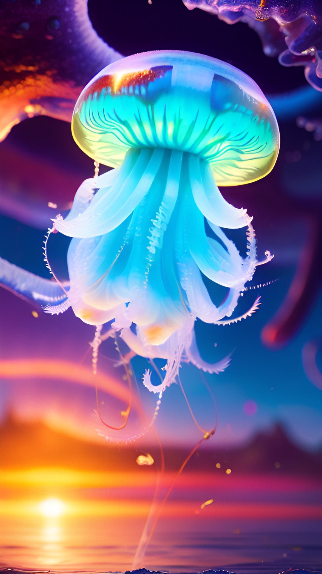 Nihilego - realistic nihilego jellyfish from pokémon destroying a city preview