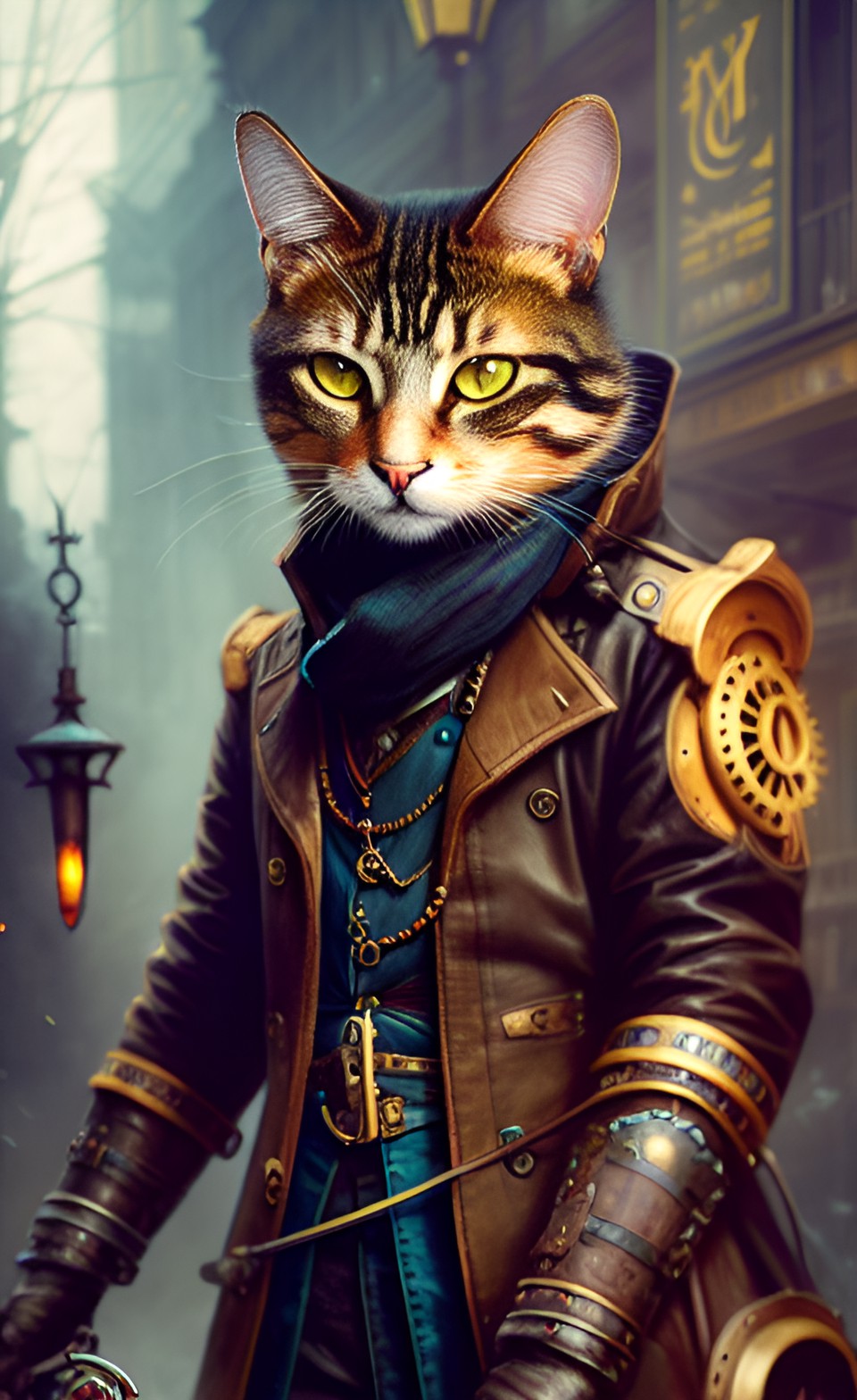 clockwork steampunk cat high res preview