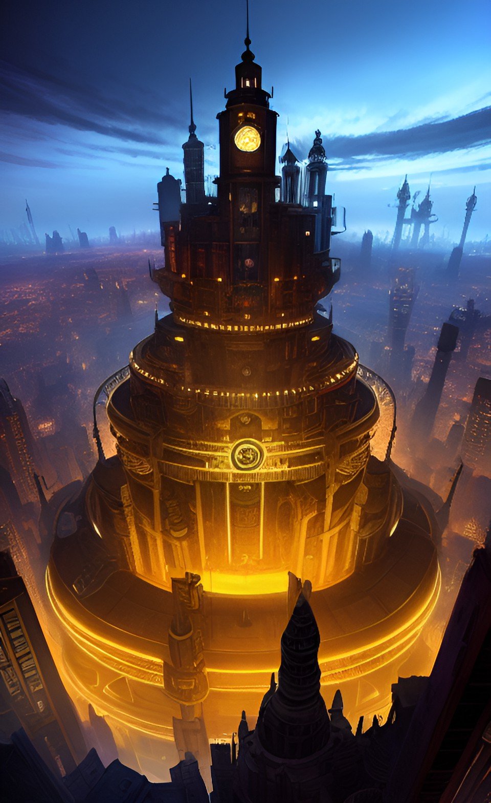 Epicenter - gigantic underground dark steampunk city preview