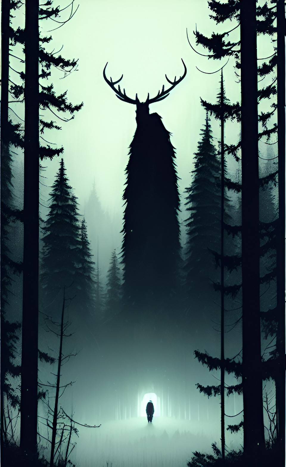 wendigo haunting forest misty moonlight preview