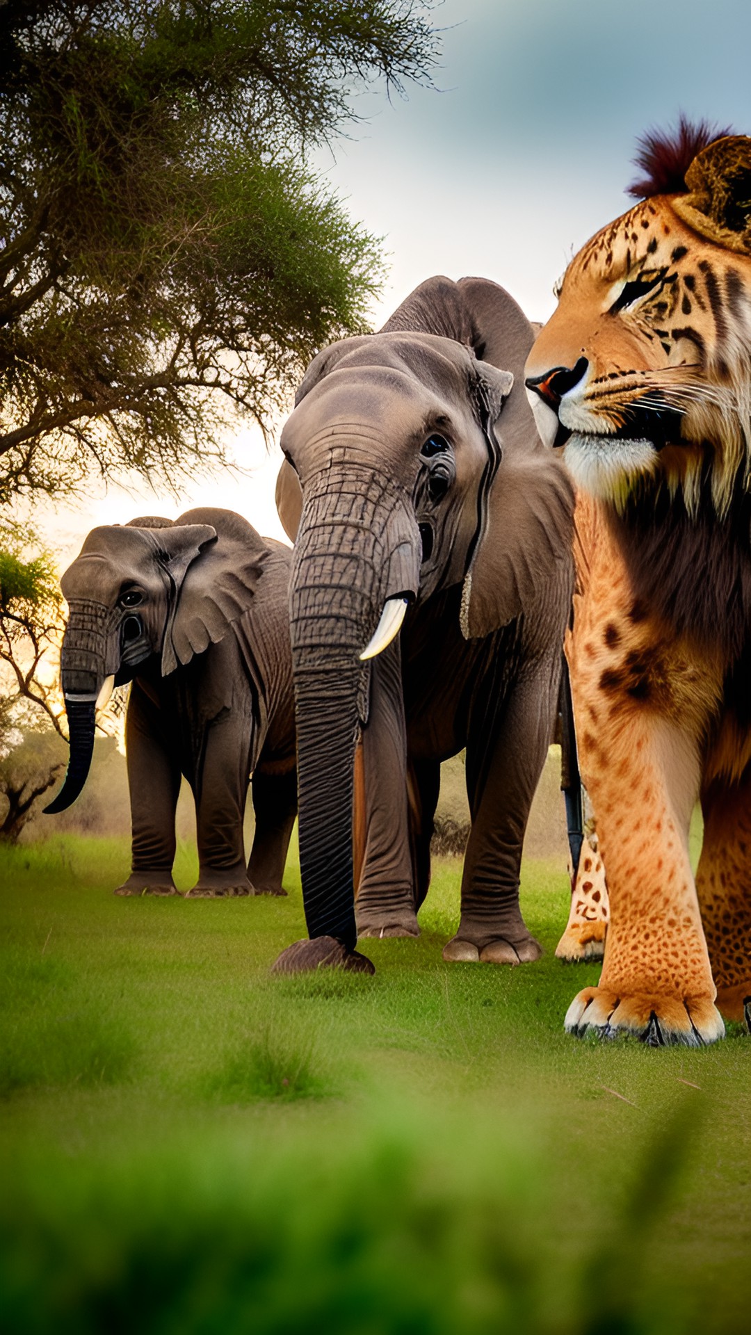 safari animals taking group selfie preview