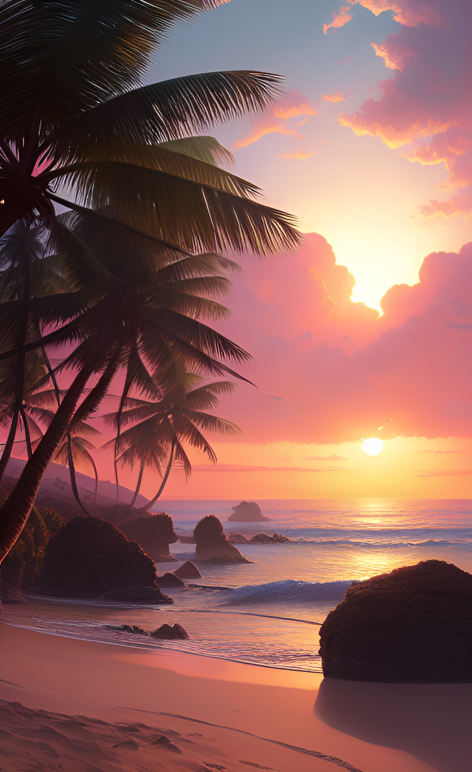 tropical beach sunset preview