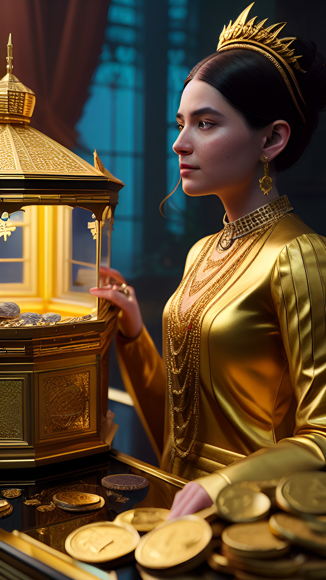 500 golden coins in a jewelry box preview