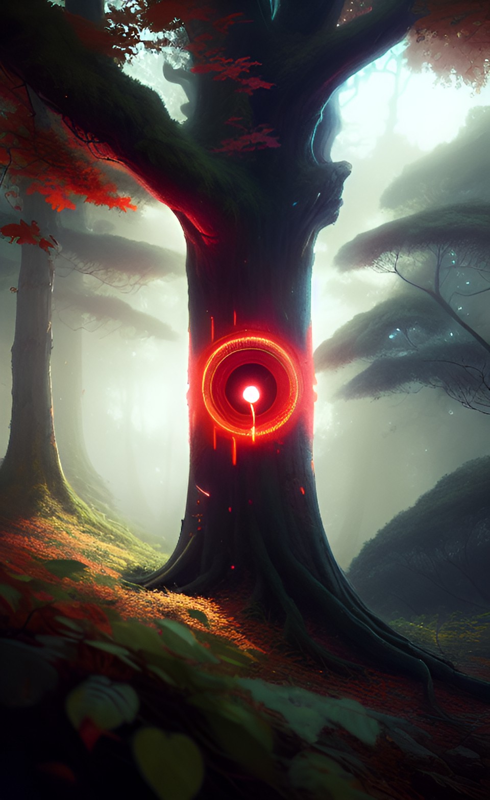 demonic tree - red eye on a tree preview