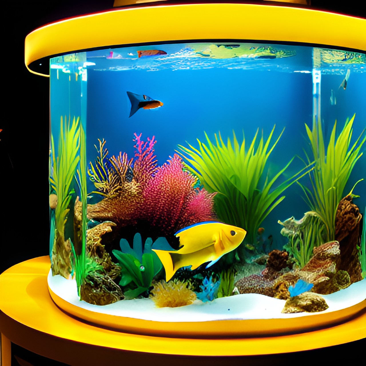 a cristal acquarium with a exotic fish preview