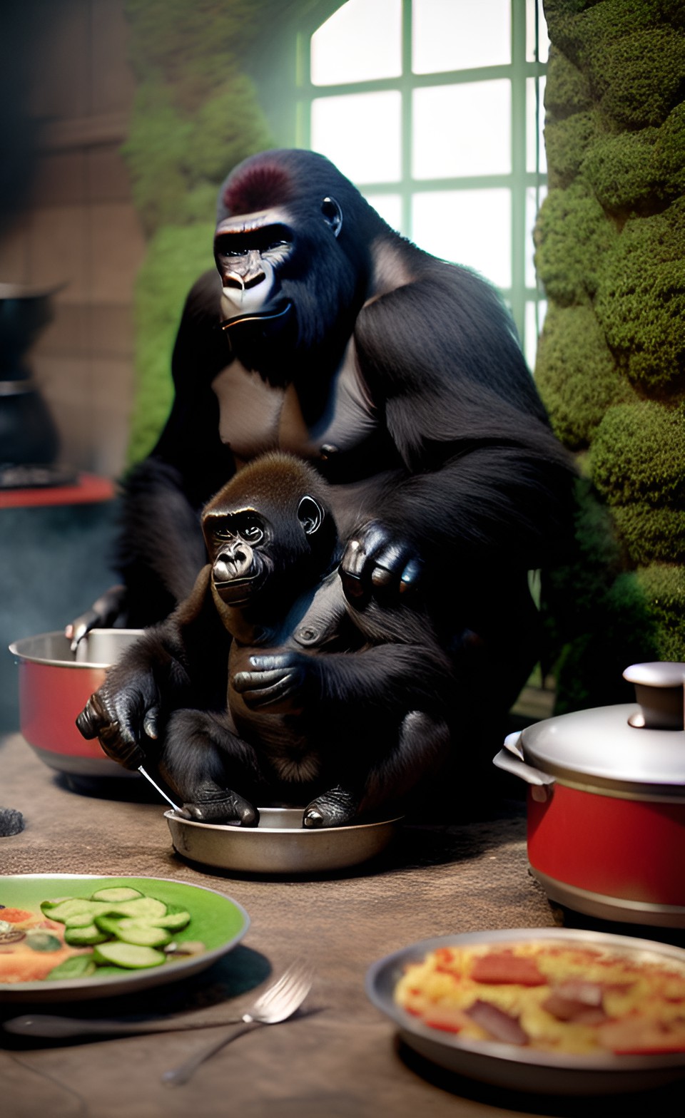 gorilla family cooking preview