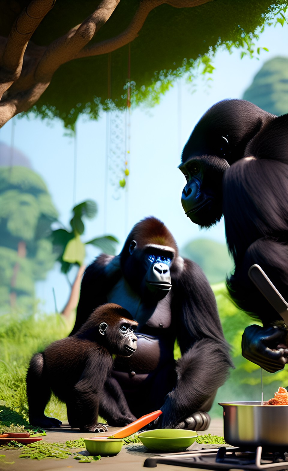 gorilla family cooking preview