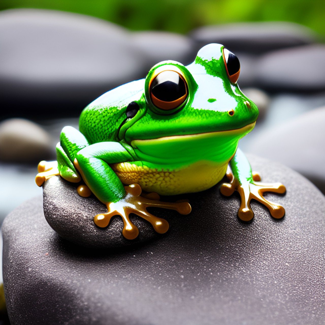 frog sitting on rock preview