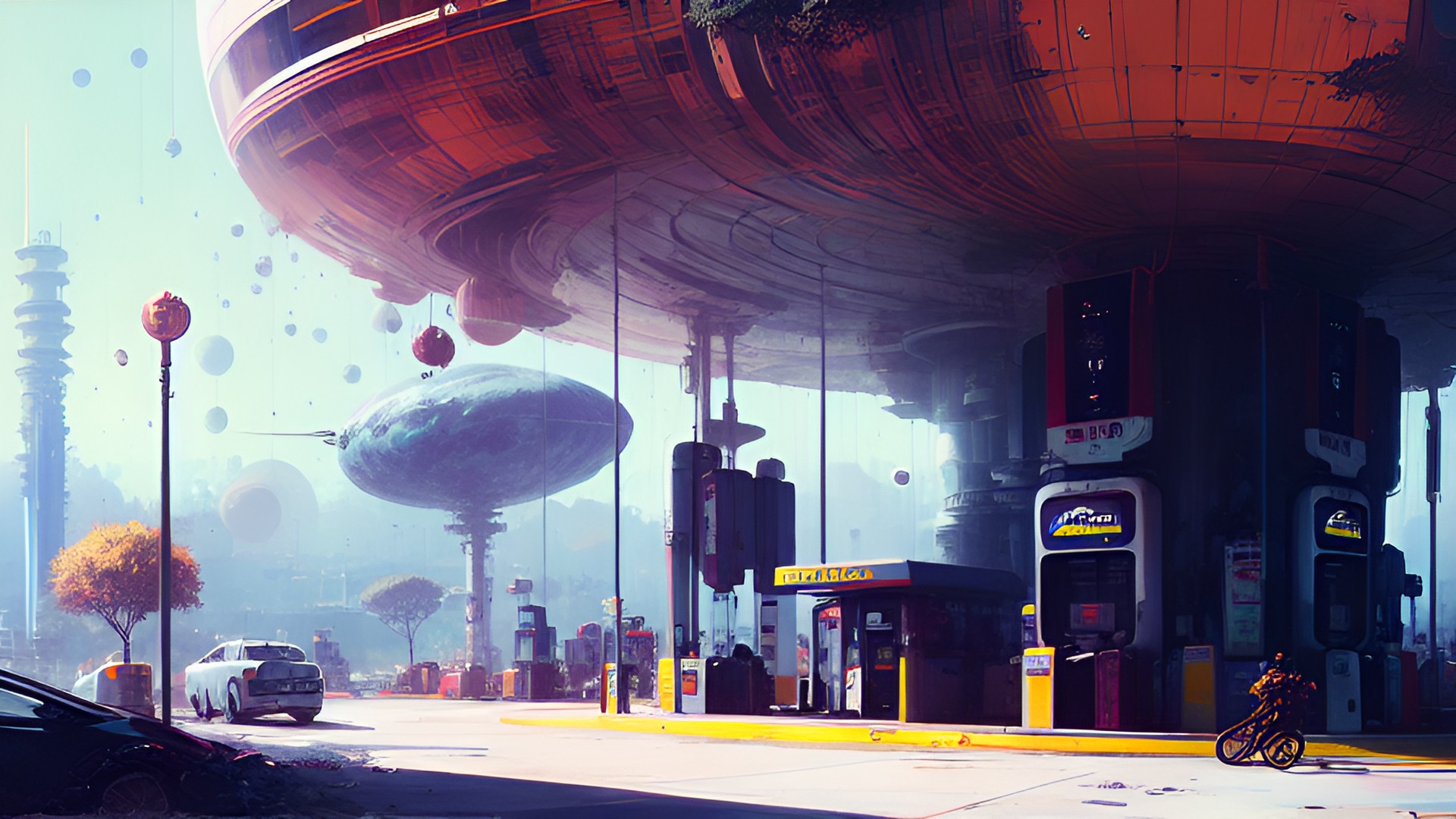 a gas station on an astroid preview