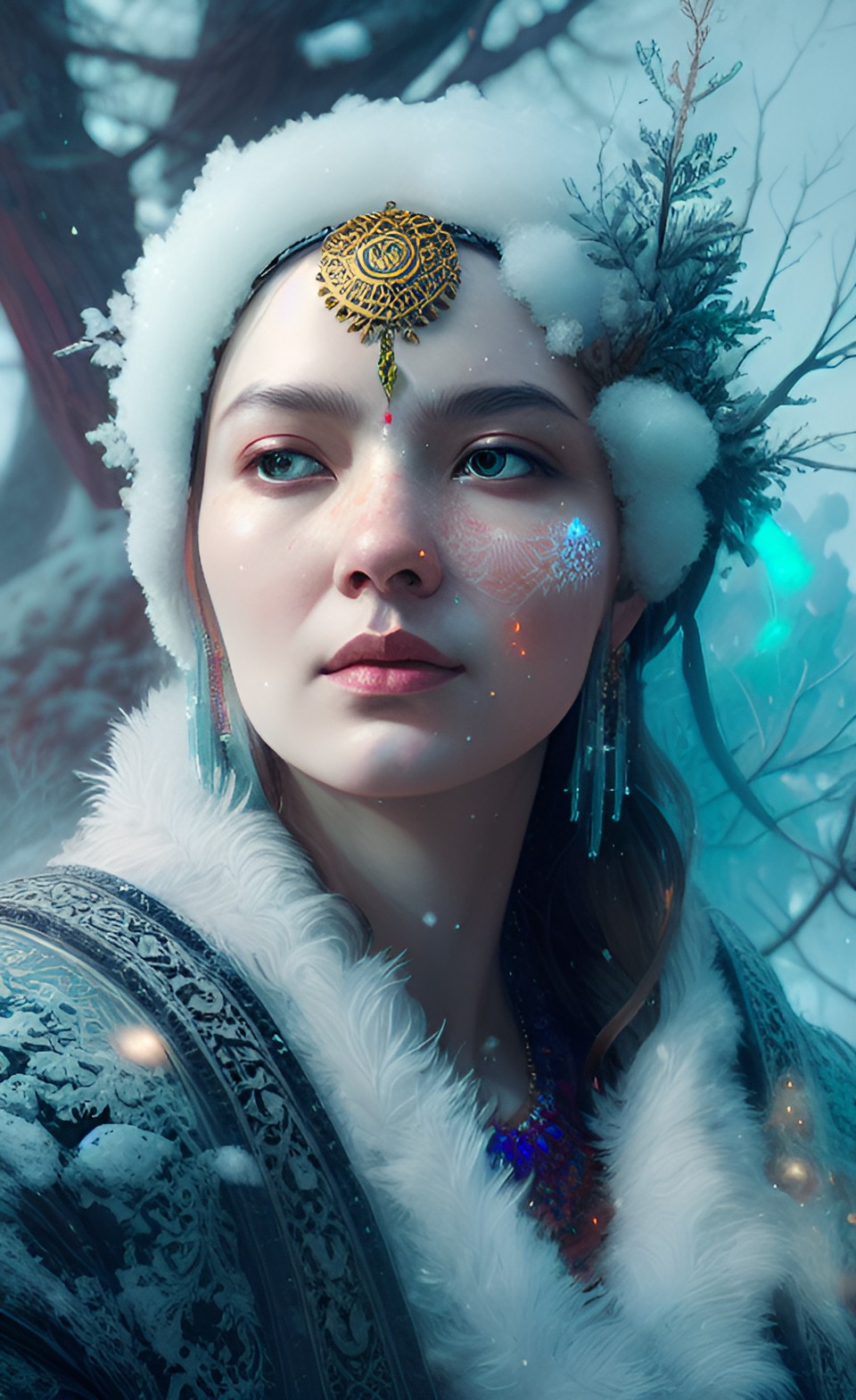 ancient goddess of winter, portrait preview