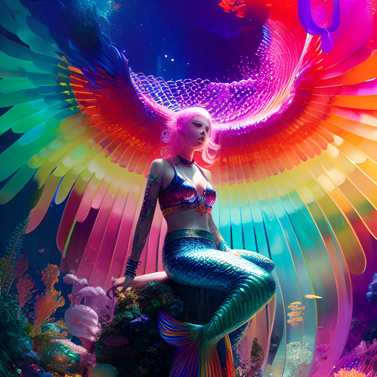 disco mermaid rainbow preview