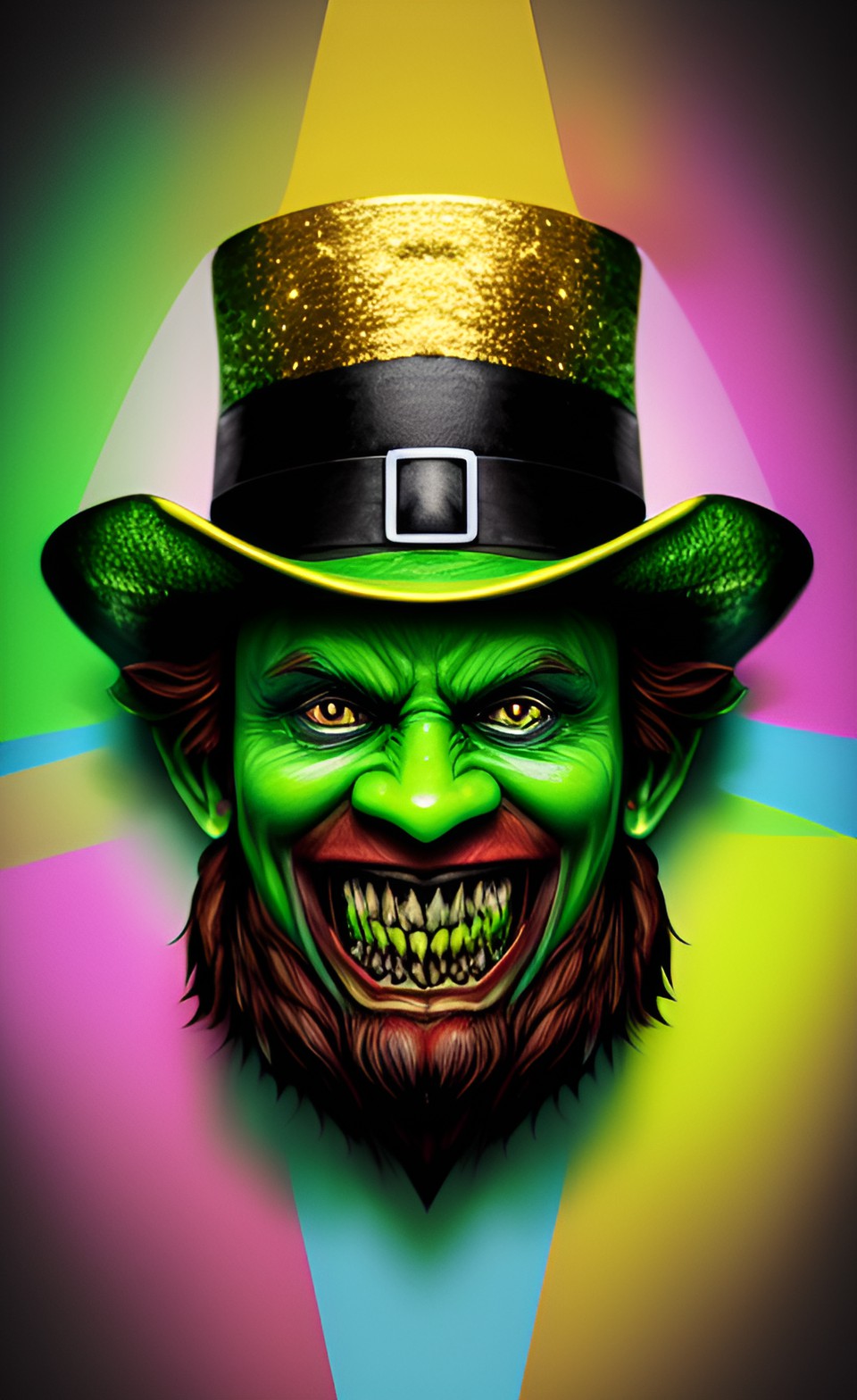 horror leprechaun mix face vector preview