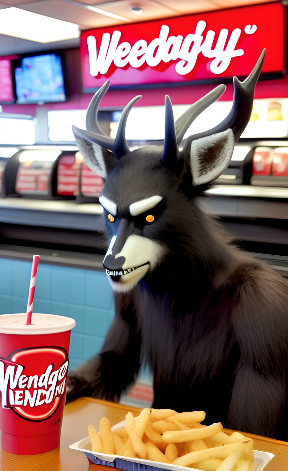 i almost forgot that it is wendigo wednesday... here's a wendigo at wendy's on wednesday preview