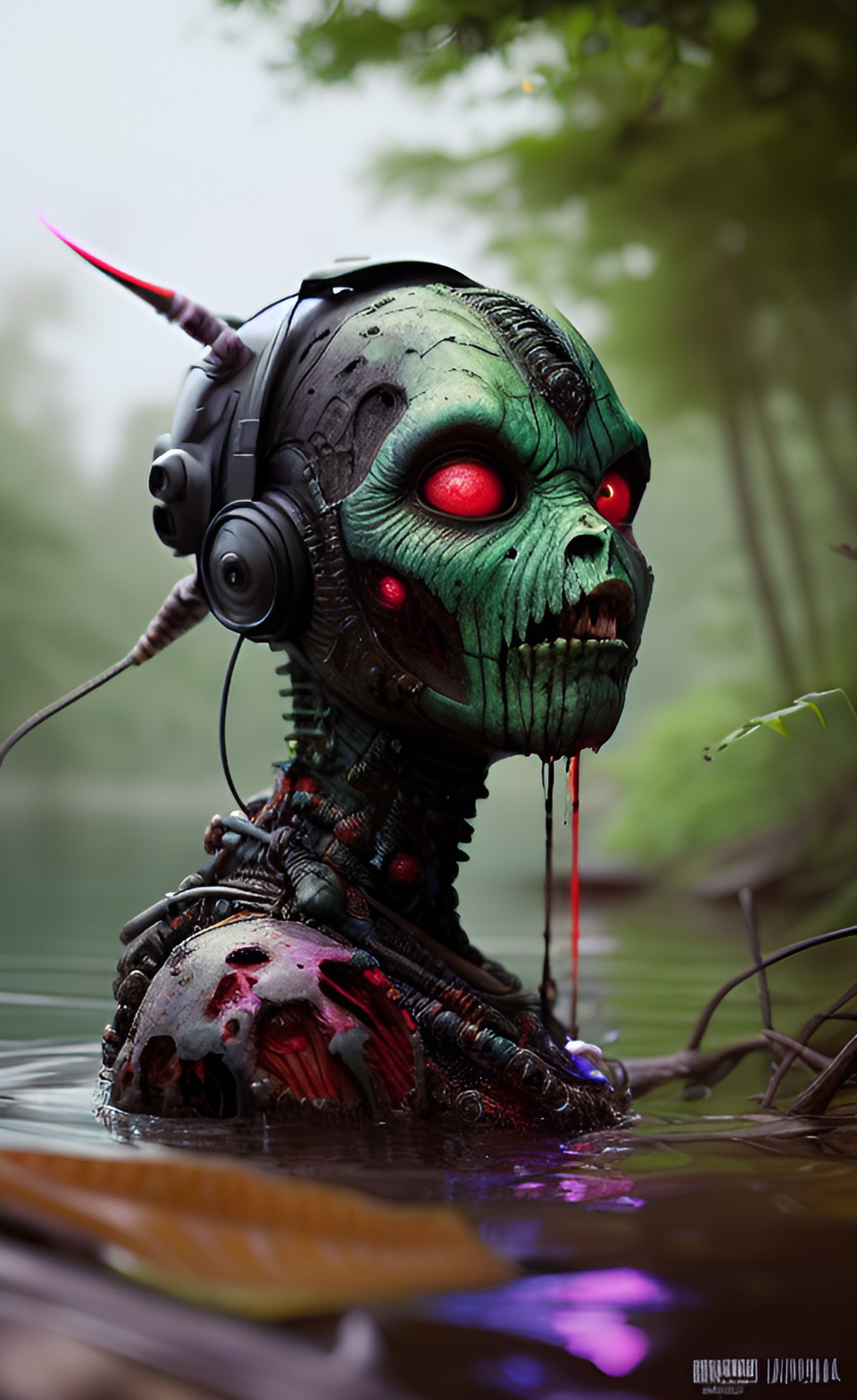 humanoid alien zombie in the river, artgerm, pixar, norman rockwell, up, coco, luca, wlop, intricately detailed concept art, 3d digital art, maya 3d, zbrush central 3d shading, cinematic, reimagined preview