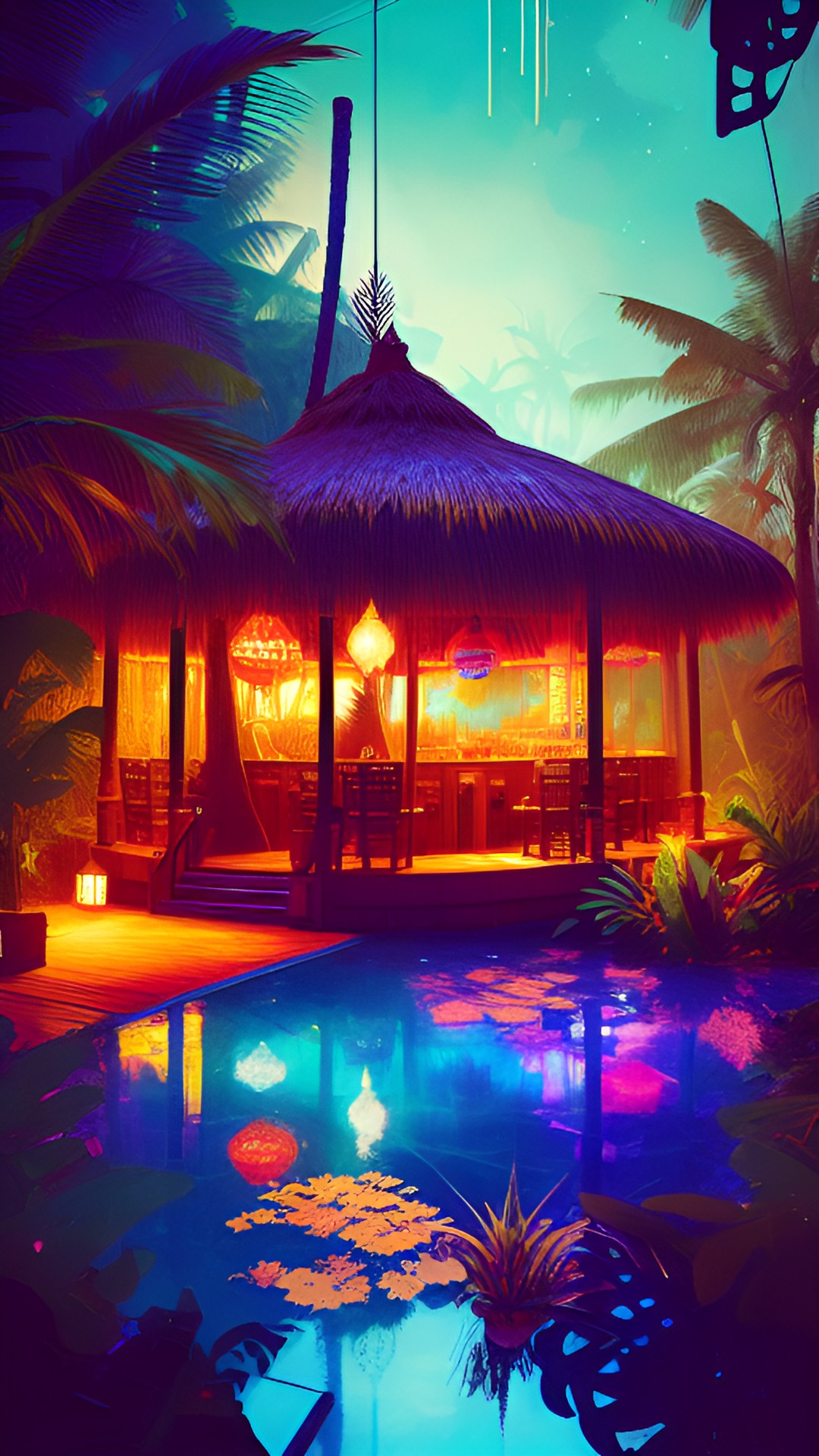 tropical tiki bar in space dream preview