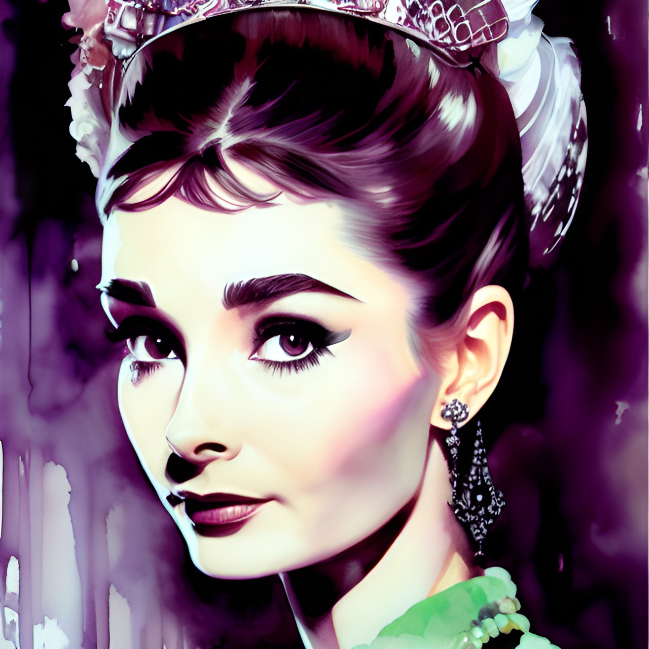 portrait of actress audrey hepburn preview