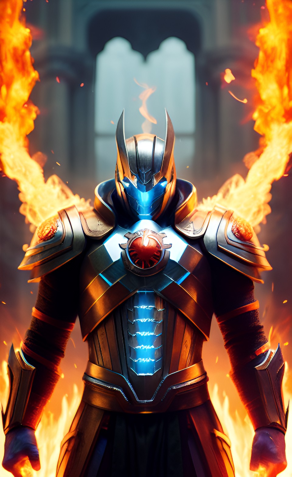 god of burning water, greatness, force, superpower, living armor preview