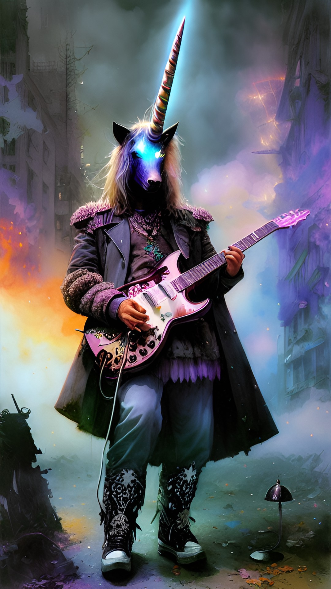 unicorn playing electric guitar preview