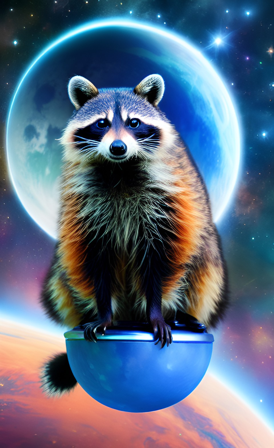 raccoon in space preview