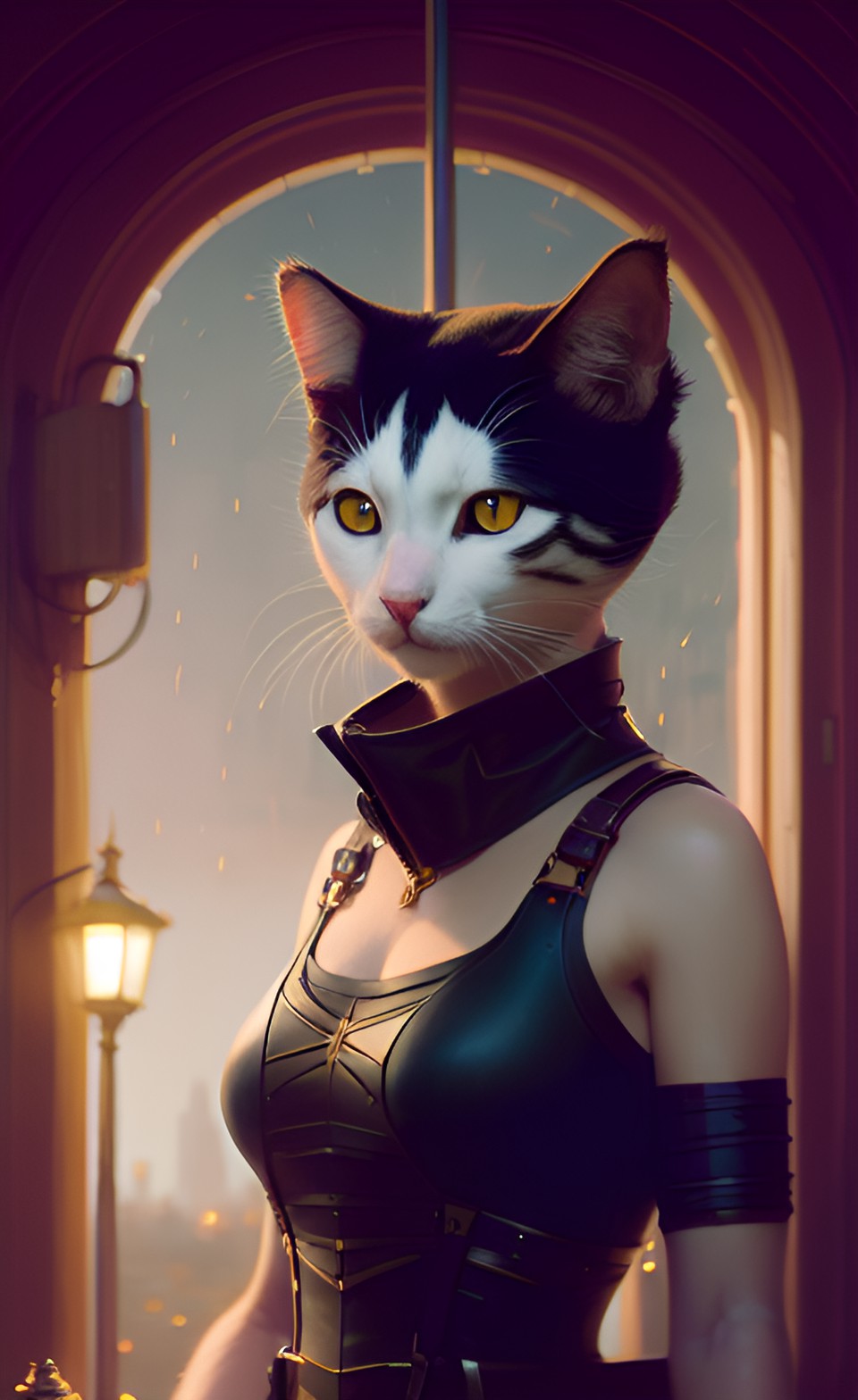 anthropomorphic human woman cat preview