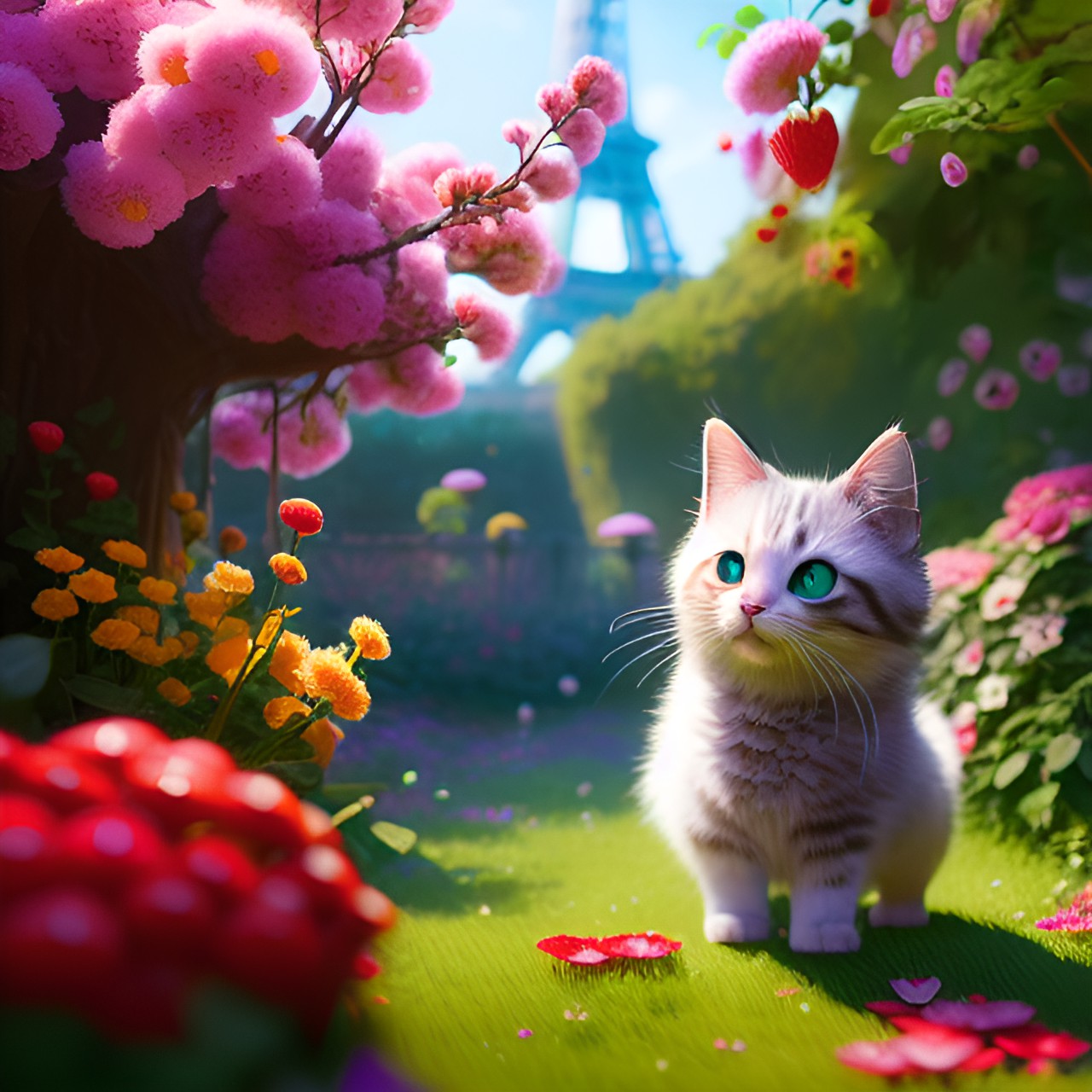 cute cats in wonderland, fraises, paris, flowers preview