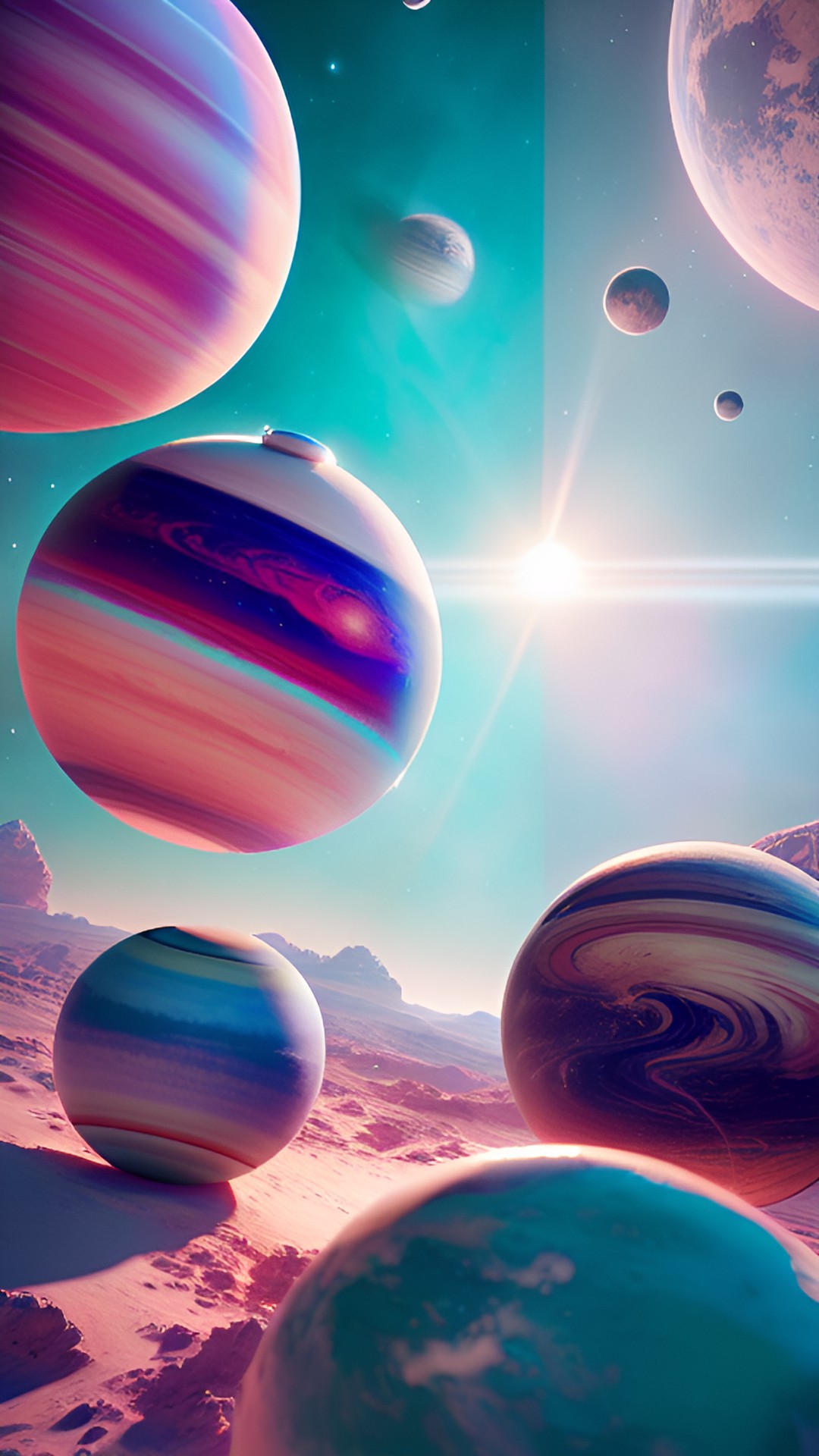 planets, pastel, hi res, soft, preview