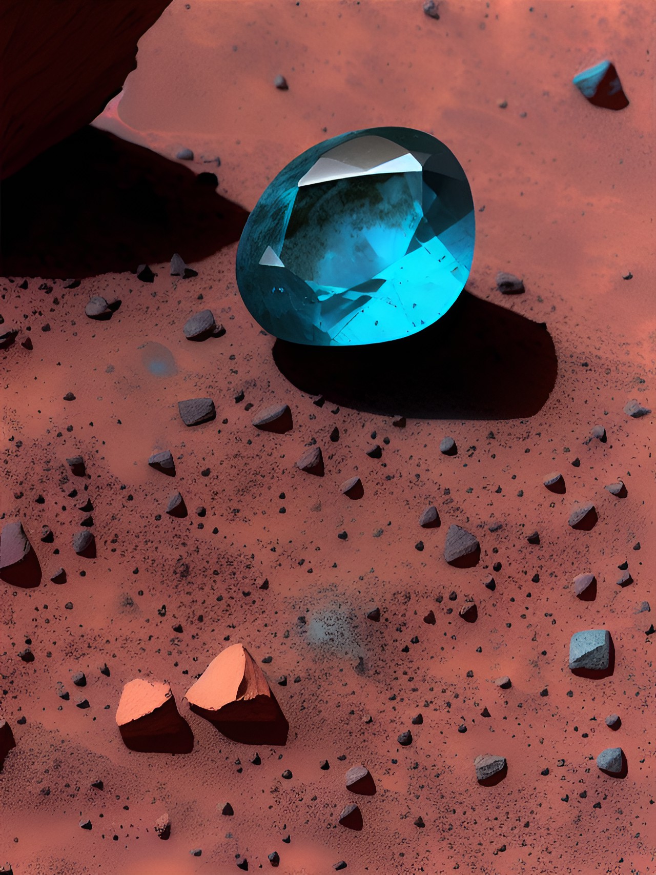 rare gemstones scattered on the surface of mars preview