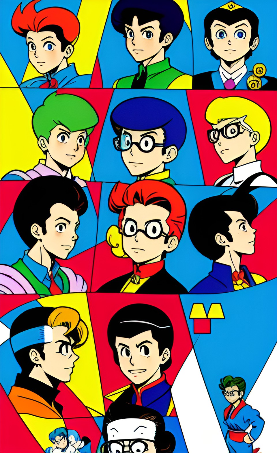 jojolites, in the style of osamu tezuka, 80's/90's retro manga cartoon illustration preview