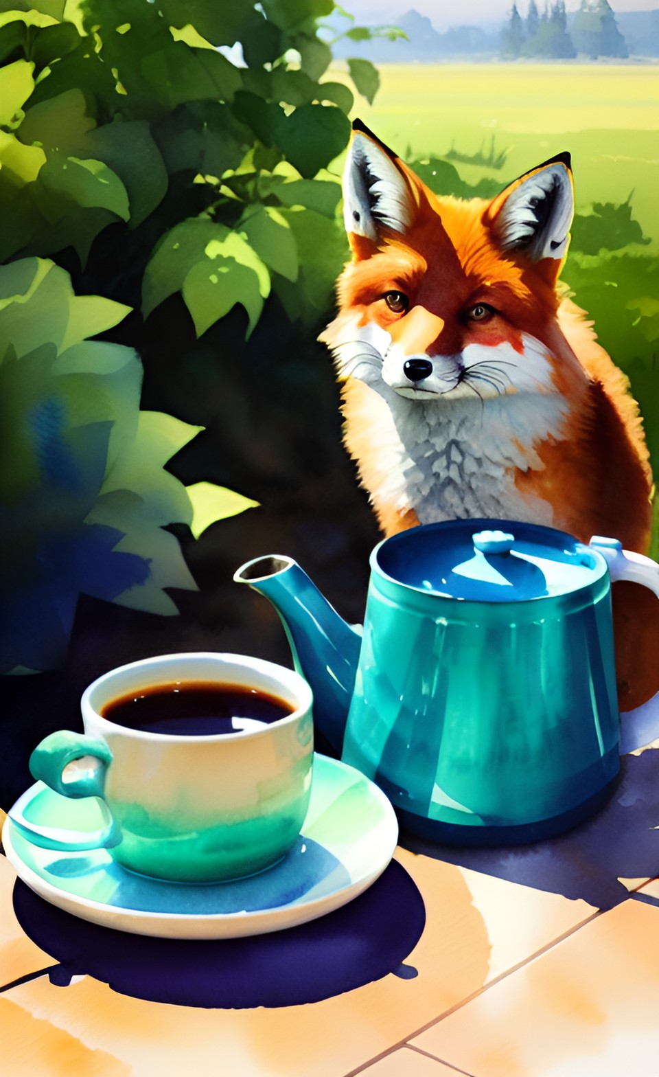 mint, fox and cup of tea preview