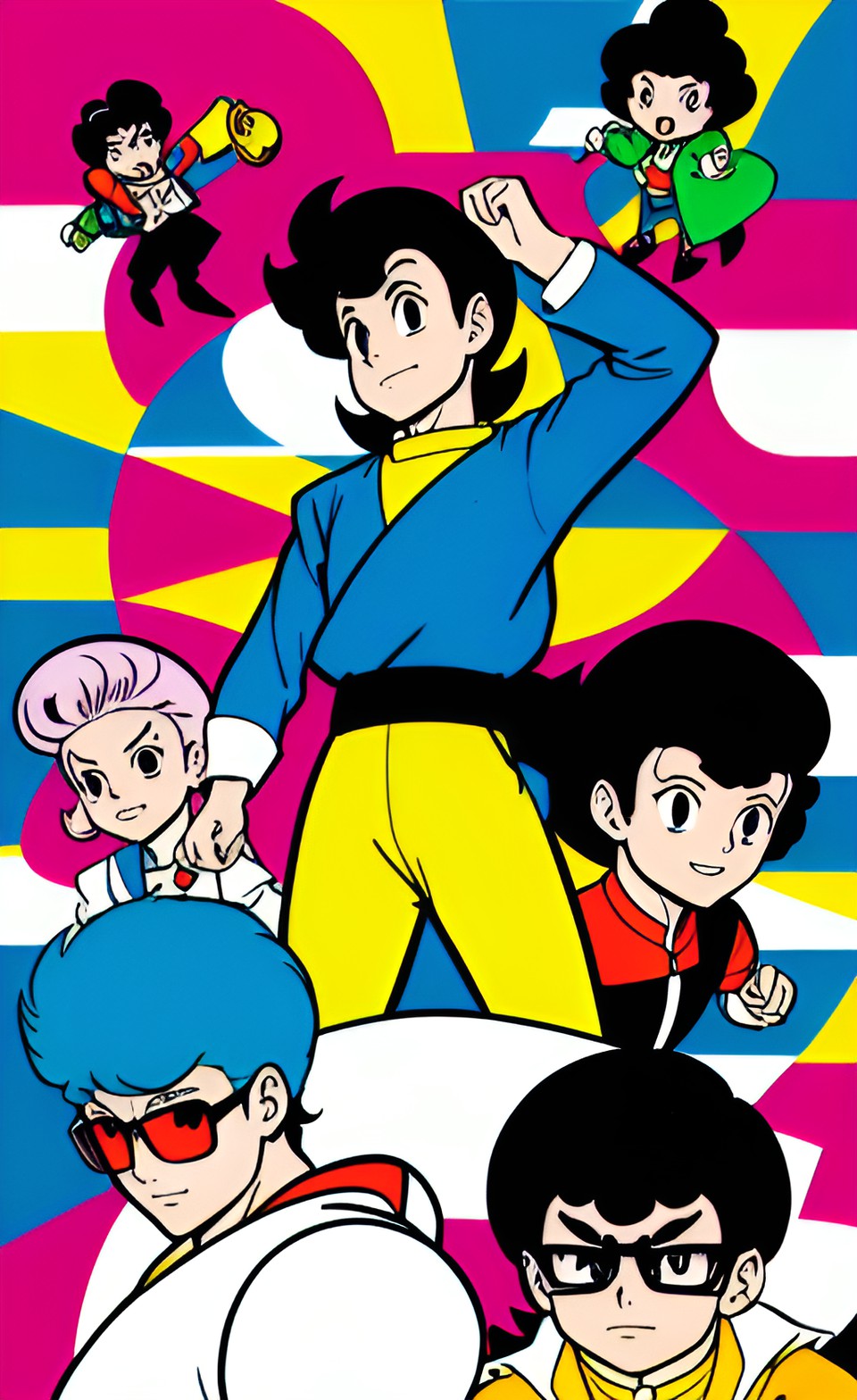 jojolites, in the style of osamu tezuka ,80's/90's/00's retro manga cartoon illustration preview