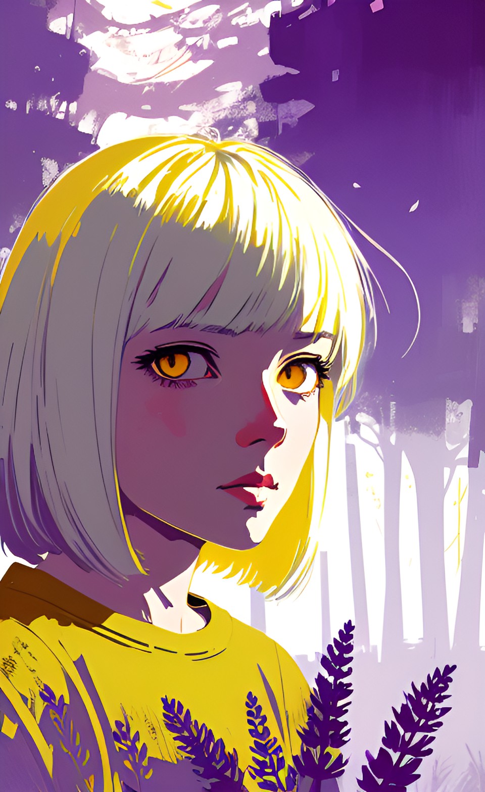 light lavender hair yellow eyes preview