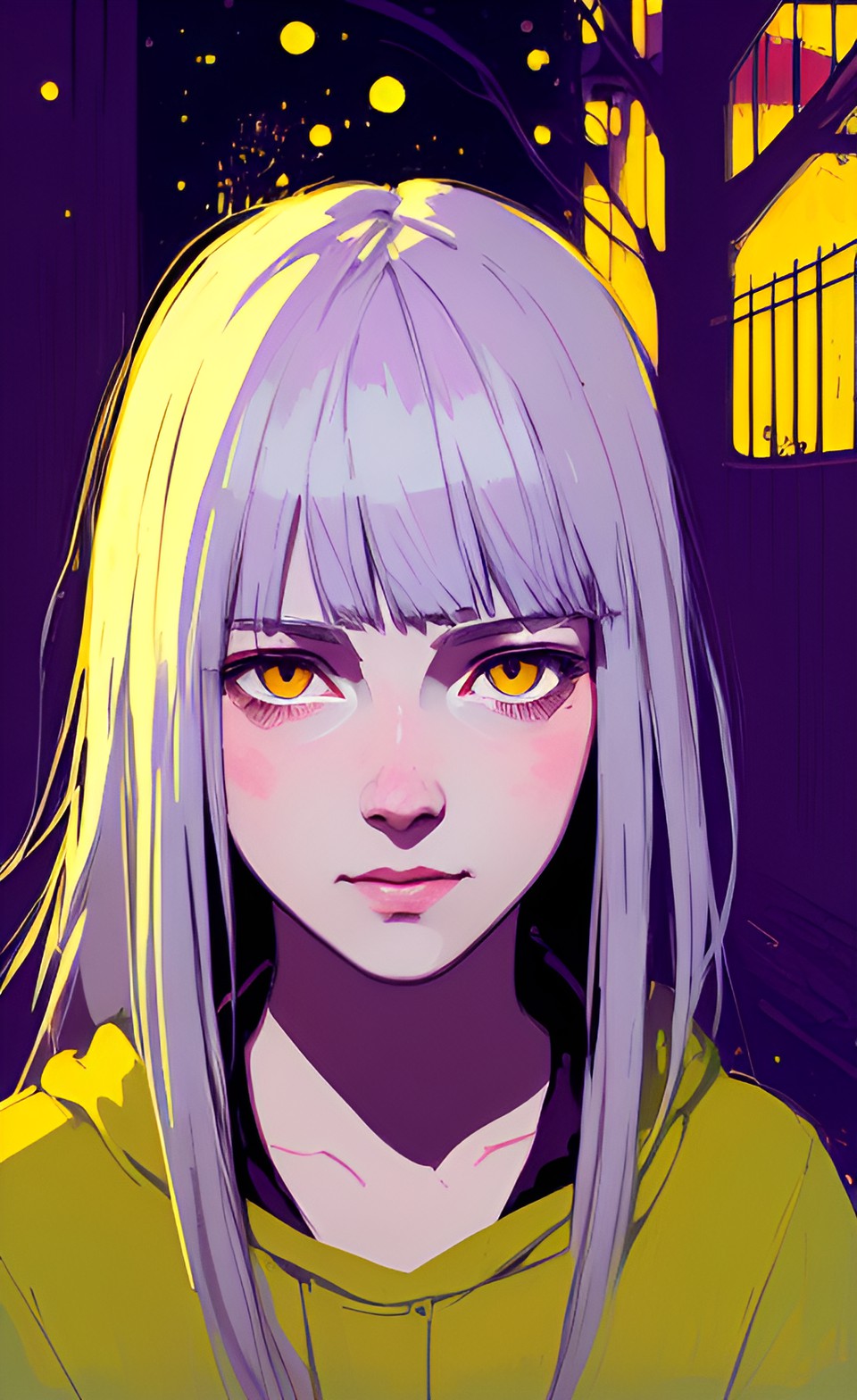 light lavender hair yellow eyes preview