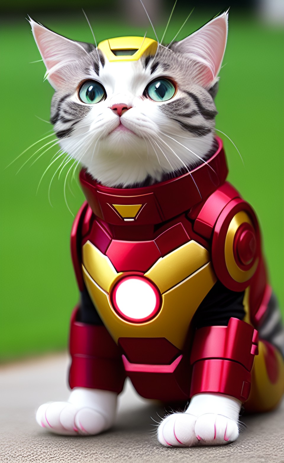 animal pet  cat cute wearing iron man suit preview