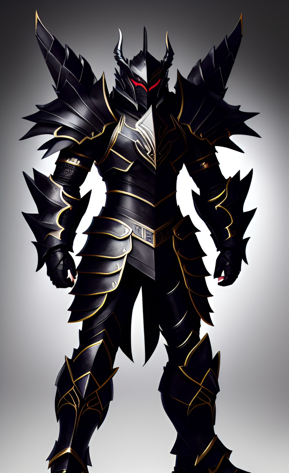 Sharp shiny soldier 1 - powerful black dragon male armour preview