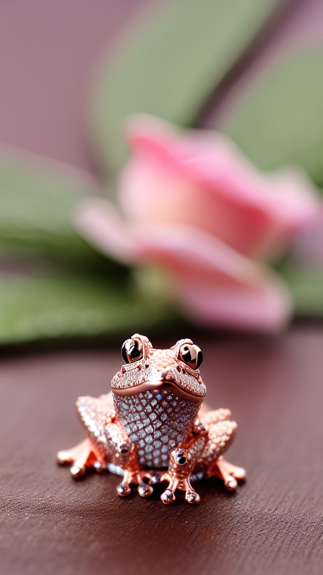 14 karat gold ￼ - a frog made out of diamonds with a 14 karat rose gold crown preview