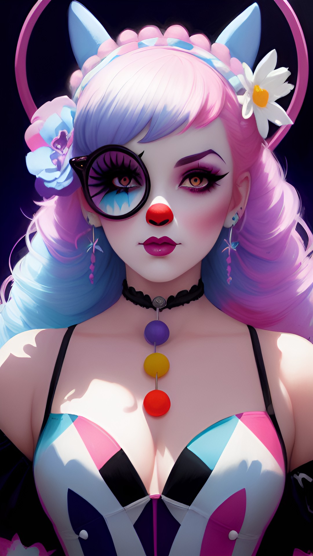 pastel goth clown pinup preview