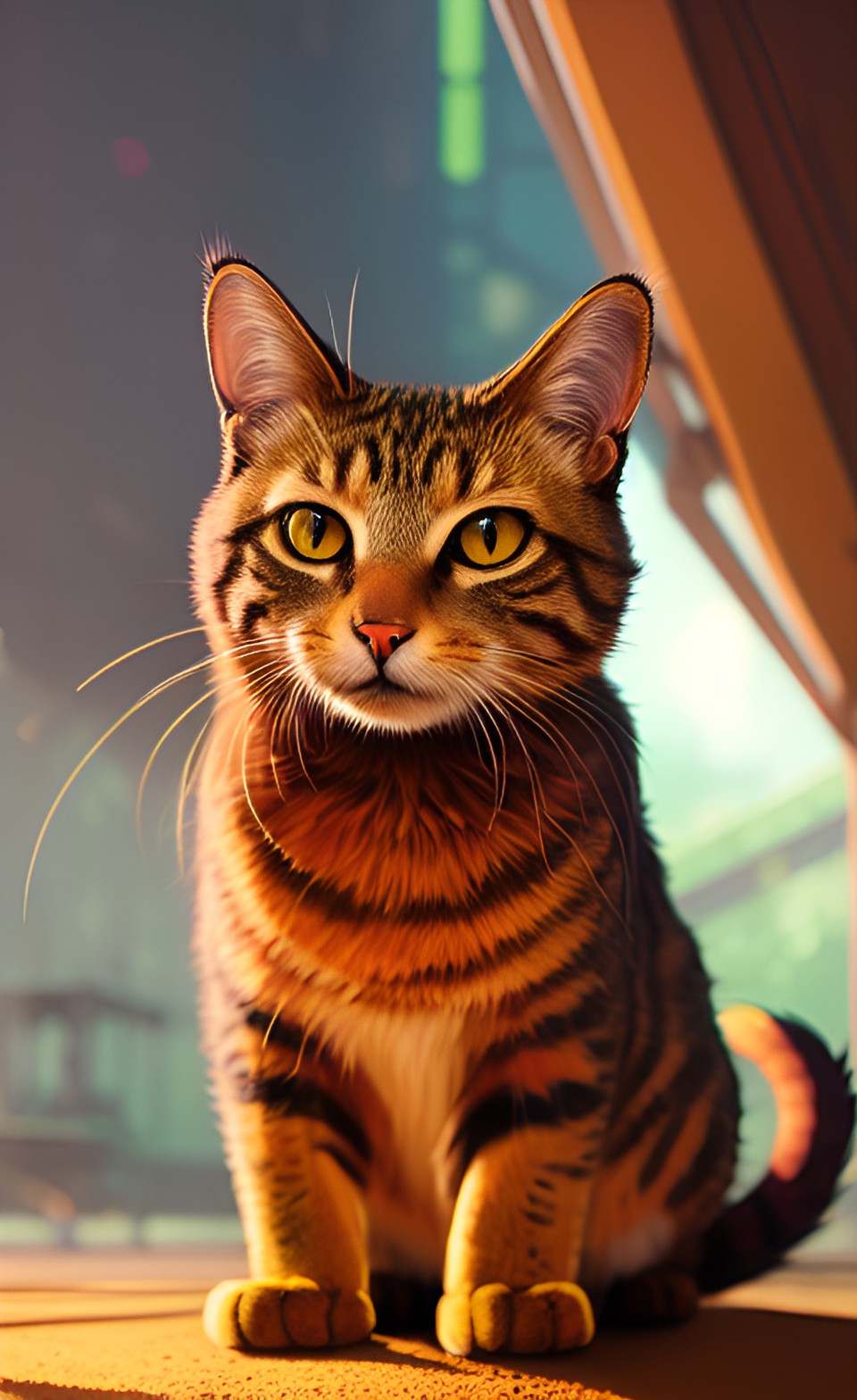 yellow cat portrait preview