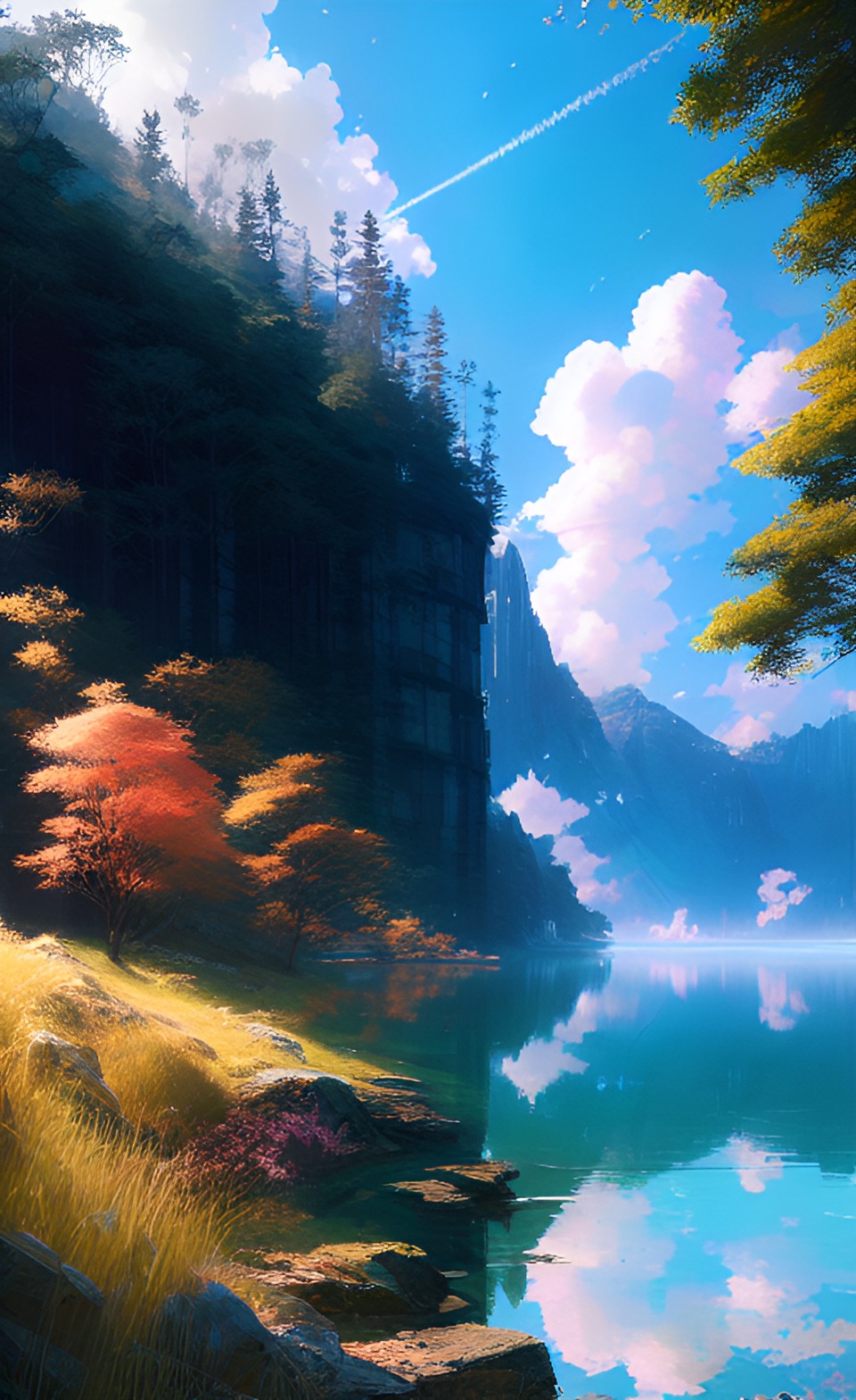 heavenly lake, art by by makoto shinkai, stanley artgerm lau, highly detailed, realistic preview