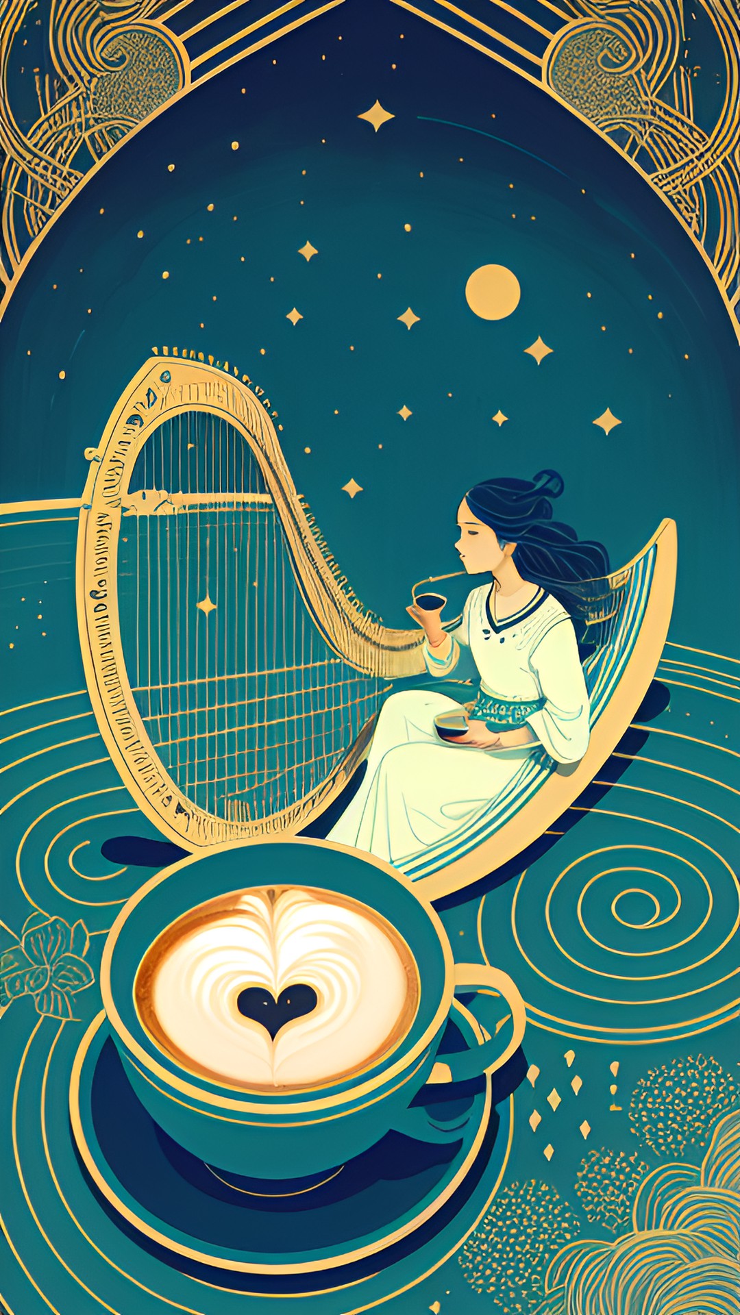 Practice Perfection - a cup of coffee and a harp preview