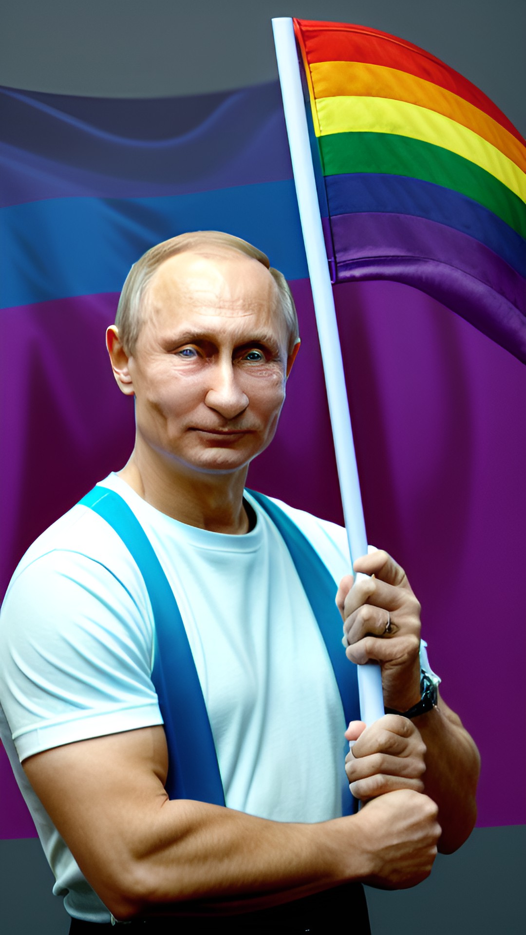 vladimir putin holds a lgbt flag preview