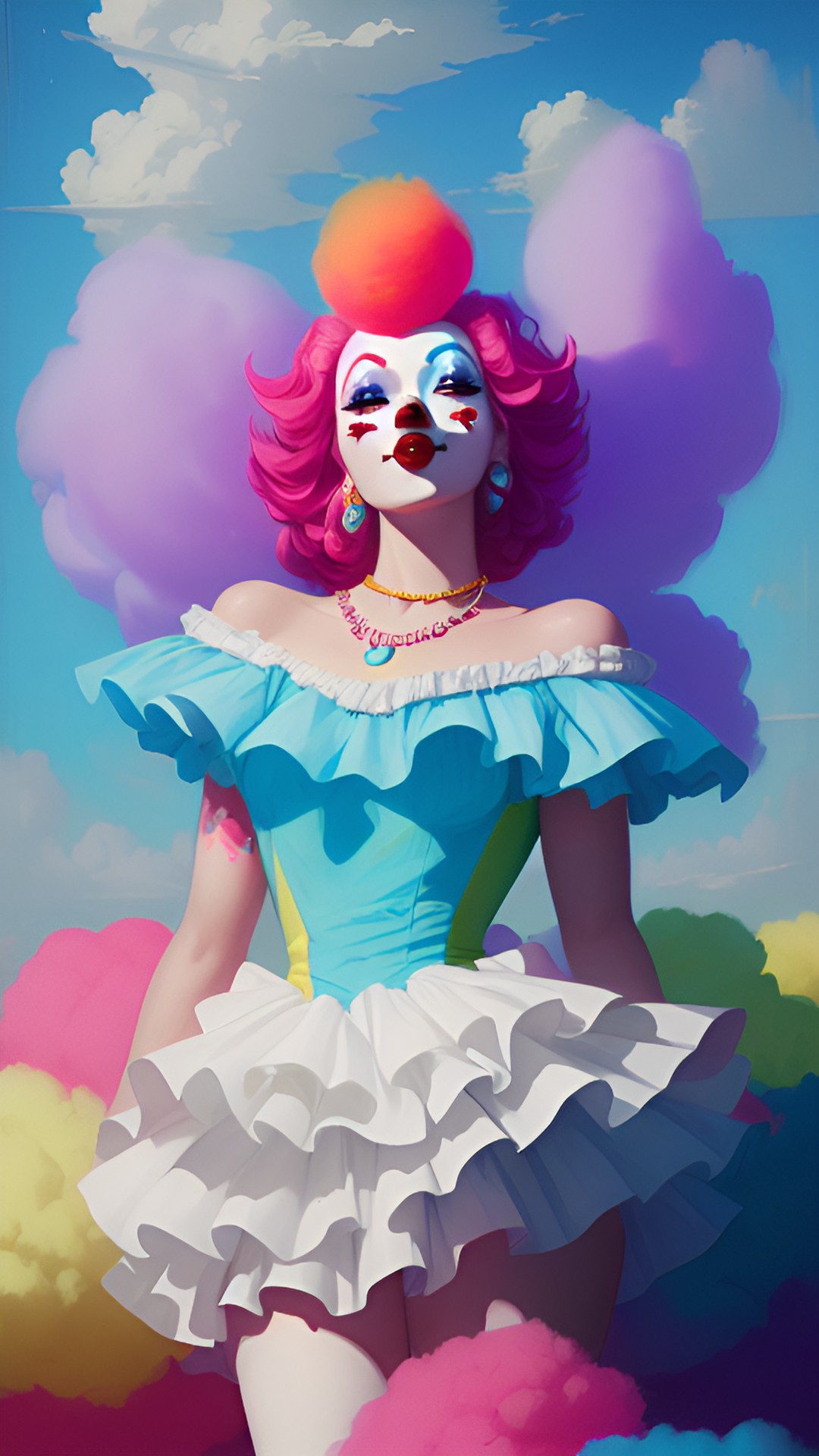 cotton candy clown angel pinup preview