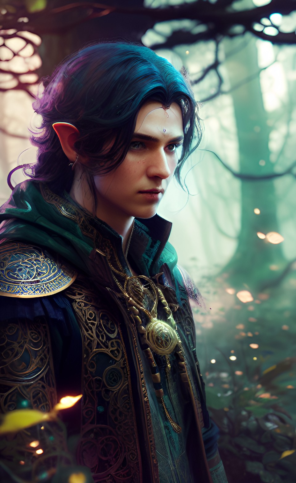 elf male, detailed face, long hair, alys rivers, hdr, ethereal, wavy hair, magical, webcore, vfx v2 style, highly detaile preview