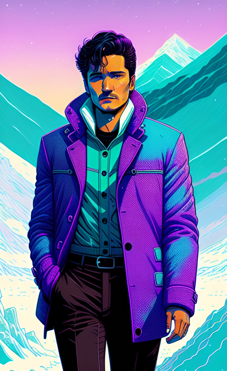 pedro pascal walking in the snow preview