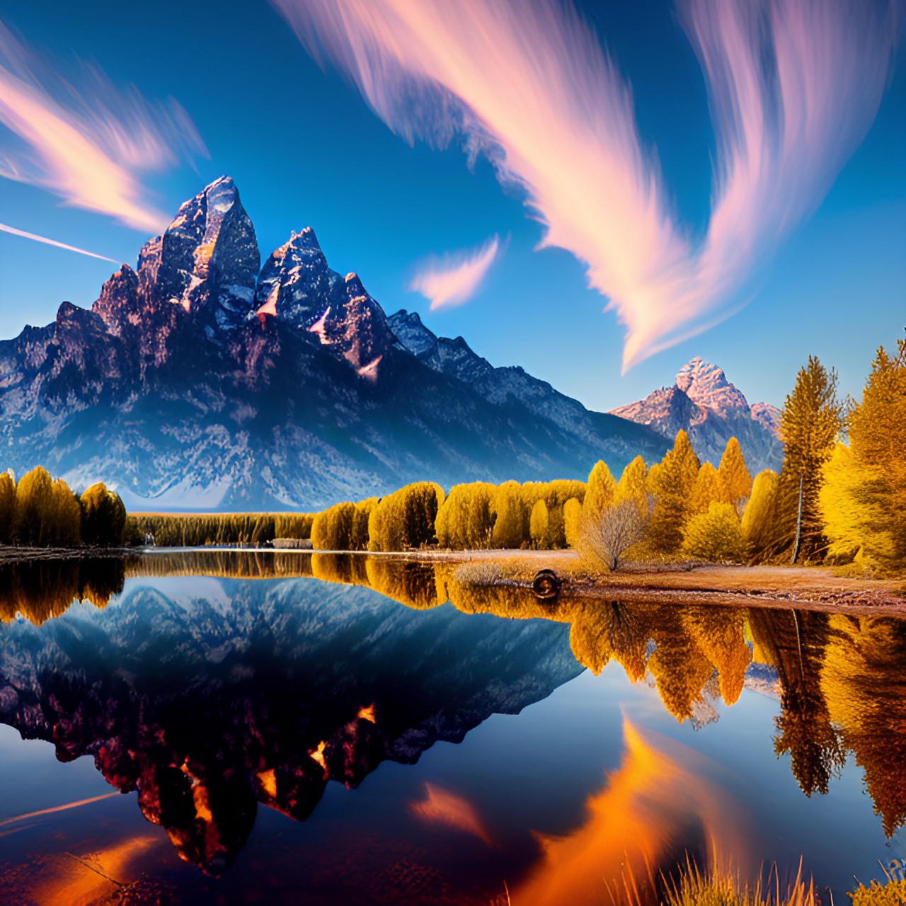 grand teton,lake,mountain,reflection preview