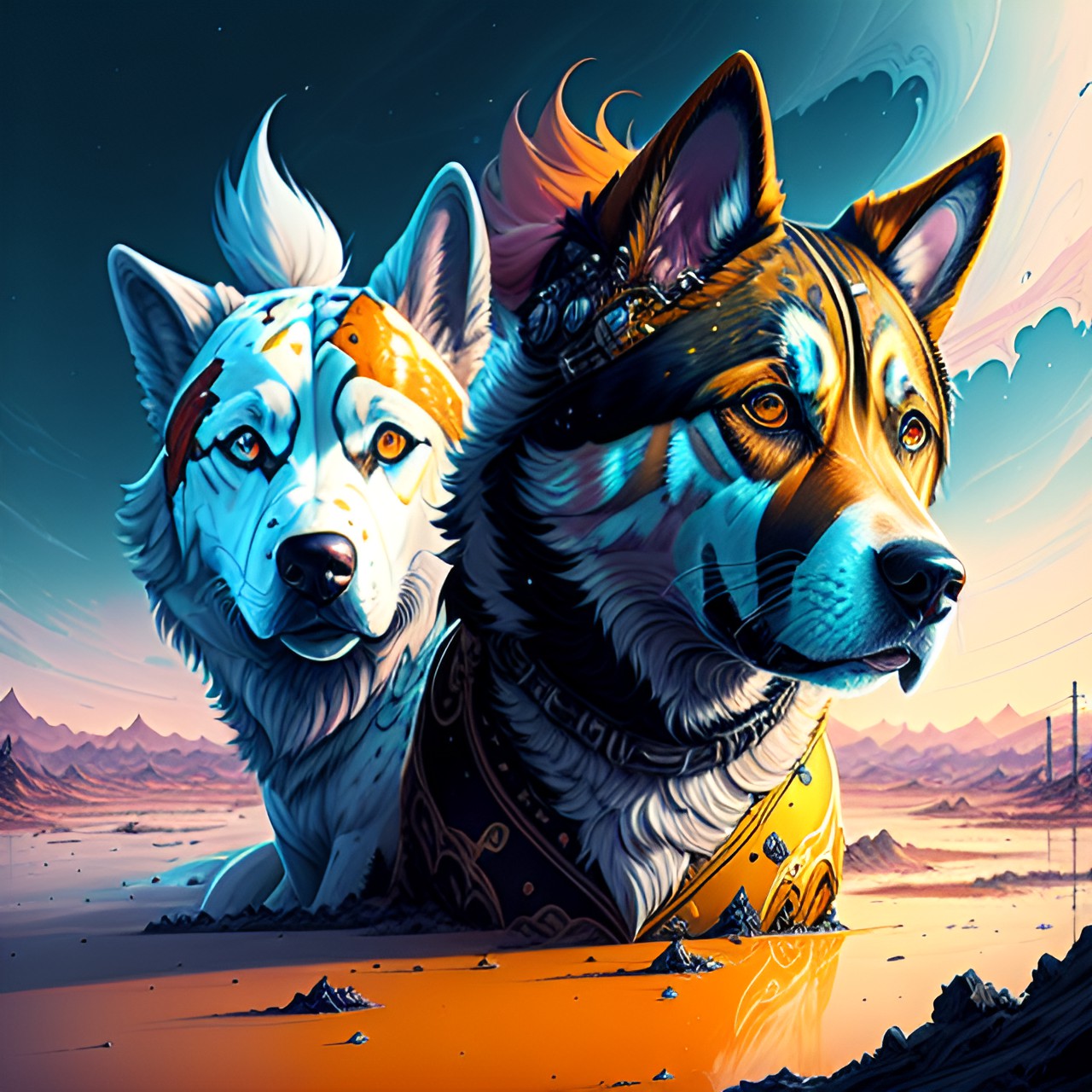 dogs chased through post apocalyptic wasteland. preview