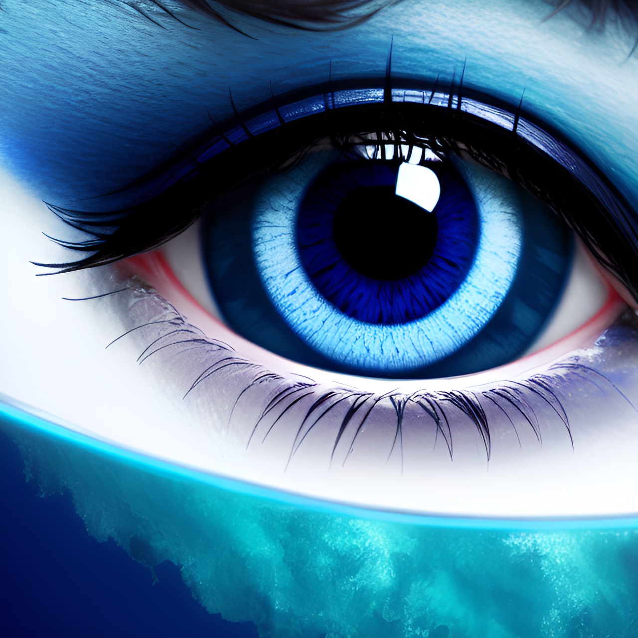 dark blue eye in the ocean preview