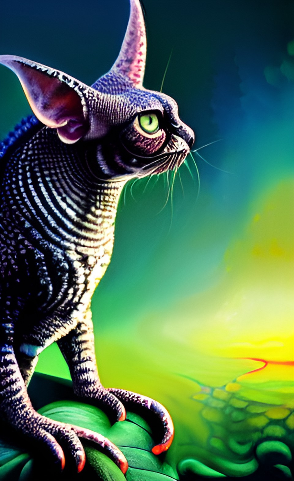 chameleon corn rex cat (cornish rex) preview