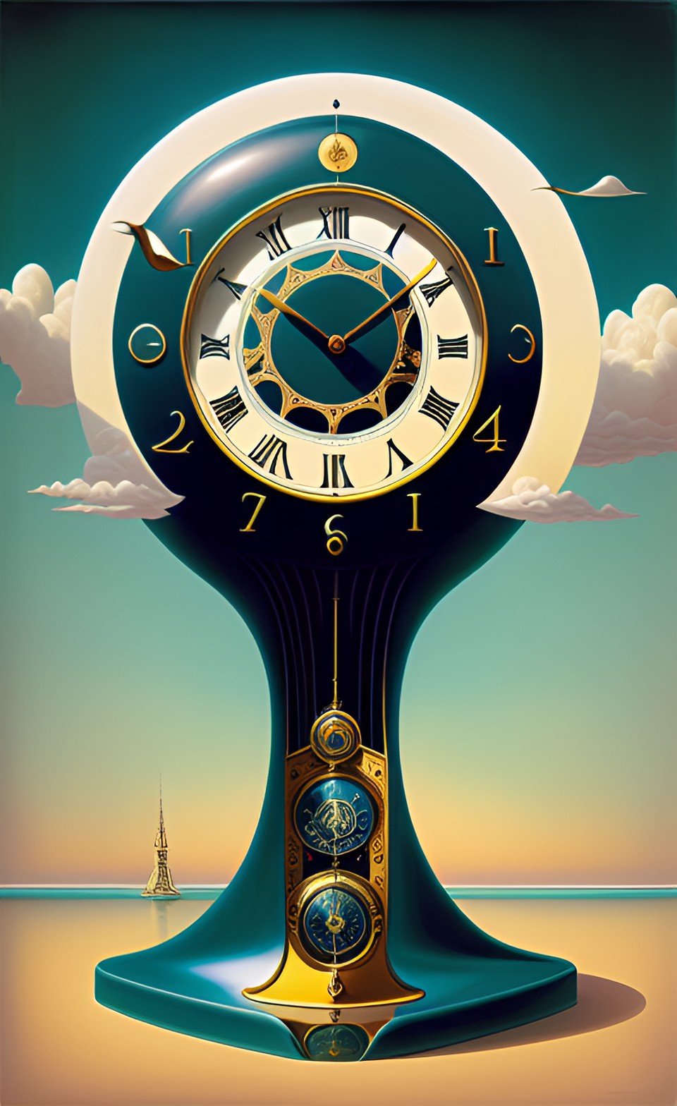 melting clock by surrealistic artist dali preview