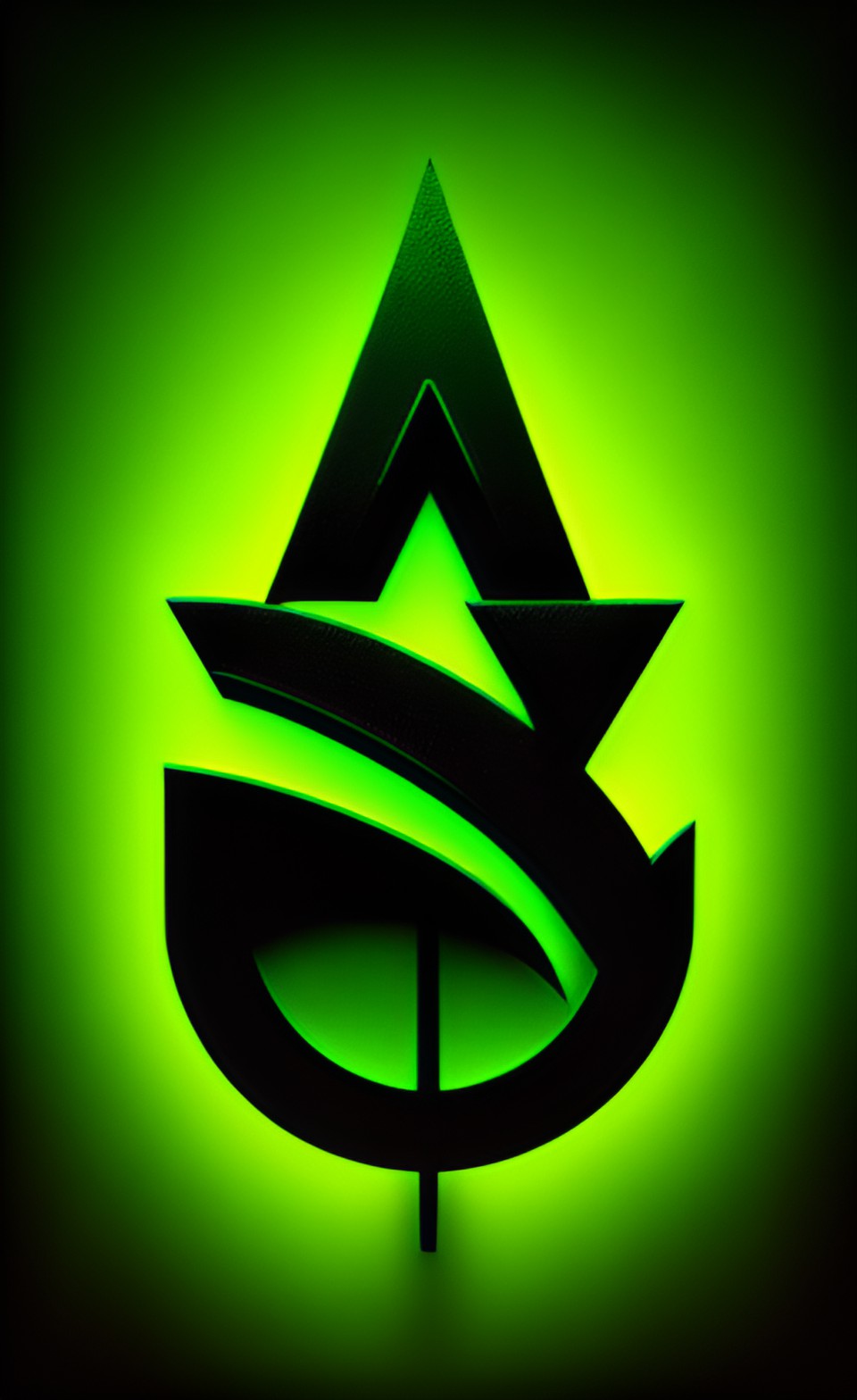 symbol, wise, green, dark background preview